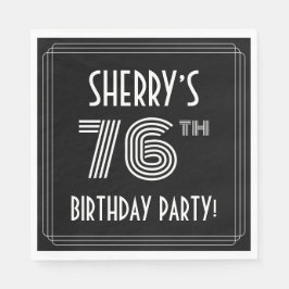 76e verjaardag: Art Deco Style + aangepaste naam Servet