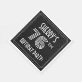 76e verjaardag: Art Deco Style + aangepaste naam Servet (Hoek)