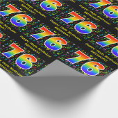 76e verjaardag: Colorful Music Symbols, Rainbow 76 Cadeaupapier (Hoek)