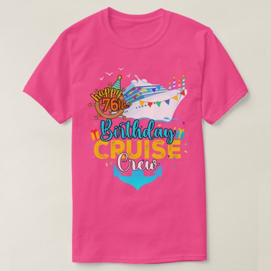 76e verjaardag Cruise Crew T-shirt (Design voorkant)
