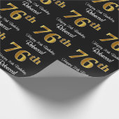 76e verjaardag: Elegant Luxe Faux Gold Look # Cadeaupapier (Hoek)