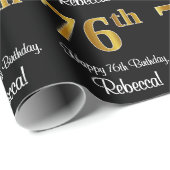 76e verjaardag: Elegant Luxe Faux Gold Look # Cadeaupapier (Rol Hoek)