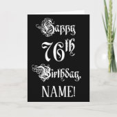 76e verjaardag: Fancy, elegant script + aangepaste Kaart (Voorkant)