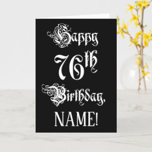 76e verjaardag: Fancy, elegant script + aangepaste Kaart