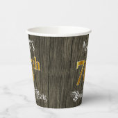 76e verjaardag — Faux Gold & Faux Wood Papieren Bekers (Links)