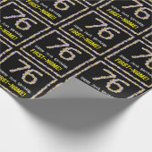 76e verjaardag: Floral Flowers Number, Custom Name Cadeaupapier (Hoek)