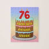 76e verjaardag: Fun Cake and Candles + Custom Name Legpuzzel (Verticaal)