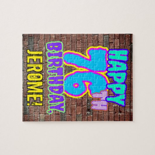 76e verjaardag ~ Fun, door Urban Graffiti geïnspir Legpuzzel (Horizontaal)