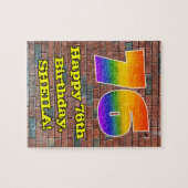 76e verjaardag: Fun Graffiti-geïnspireerde regenbo Legpuzzel (Horizontaal)