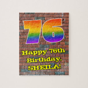 76e verjaardag: Fun Graffiti-geïnspireerde regenbo Legpuzzel