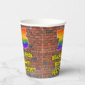 76e verjaardag: Fun Graffiti-geïnspireerde regenbo Papieren Bekers (Rechts)