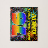 76e verjaardag: Fun, kleurrijk gevuurwerk Legpuzzel (Verticaal)