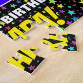 76e verjaardag — Fun, kleurrijk Star Field Pattern Legpuzzel (Zijkant)
