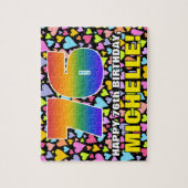 76e verjaardag — Fun, liefhebbende hartvormen + "7 Legpuzzel (Verticaal)