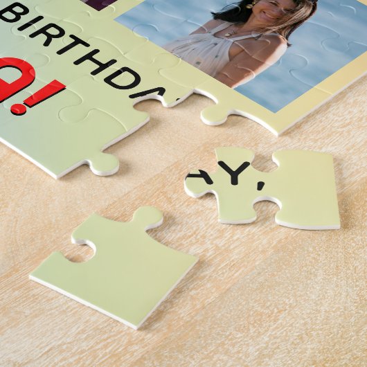 76e verjaardag: Fun Rainbow #, aangepaste naam & f Legpuzzel (Zijkant)