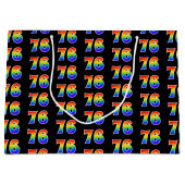 76e verjaardag: Fun Rainbow Event Number 76 Patter Groot Cadeauzakje (Voorkant)