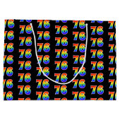 76e verjaardag: Fun Rainbow Event Number 76 Patter Groot Cadeauzakje (Achterkant)