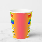 76e verjaardag: kleurrijk, vun regenboogpatroon #  papieren bekers (Rechts)