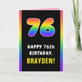 76e verjaardag: kleurrijke regenboog # 76, aangepa kaart (Voorkant)