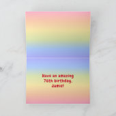 76e verjaardag: kleurrijke regenboog # 76, aangepa kaart (Binnen)