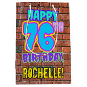 76e verjaardag: Leuk, Urban Graffiti geïnspireerd Medium Cadeauzakje (Voorkant)