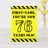 76e verjaardag: Leuke stencil stijl tekst, aangepa Kaart (Gele Bloem)