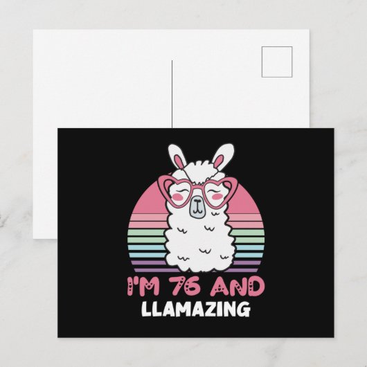 76e verjaardag Llamazing Llama 76 jaar oude dag Briefkaart (Voorkant / Achterkant)