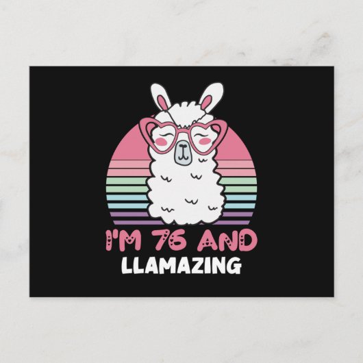 76e verjaardag Llamazing Llama 76 jaar oude dag Briefkaart (Voorkant)