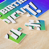 76e verjaardag — Meerkleurig regenboogpatroon "76" Legpuzzel (Zijkant)