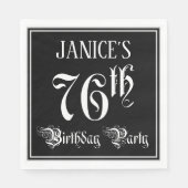 76e verjaardag Partij — Fancy Manuscript + de Naam Servet (Voorkant)