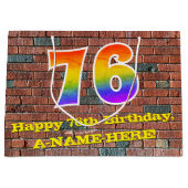 76e verjaardag: Plezier, op graffiti geïnspireerde Groot Cadeauzakje (Voorkant)