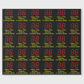 76e verjaardag: Red Digital Clock Style "76" + naa Cadeaupapier (Vlak)