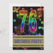 76e verjaardag Uitnodiging met bellen (Voorkant)