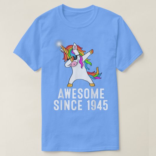 76e verjaardag , unicorn dab , Geweldige sinds 194 T-shirt (Design voorkant)