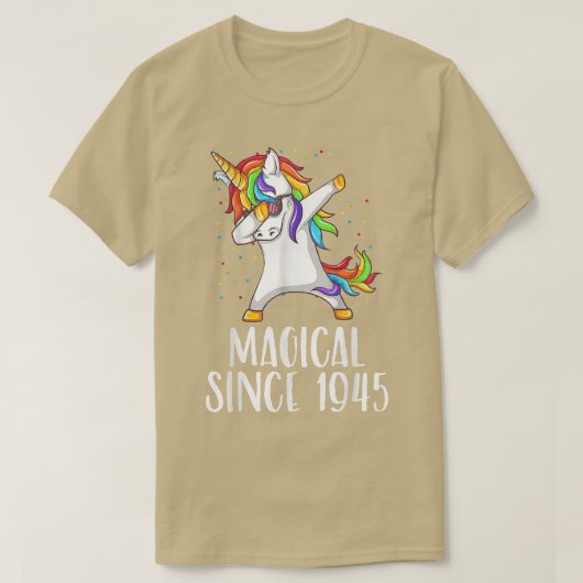 76e verjaardag, unicorn dab, Magisch sinds 1945 T-shirt (Design voorkant)