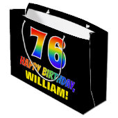 76e verjaardag: Vet, Vun, eenvoudig, regenboog 76 Groot Cadeauzakje (Achterkant Gekanteld)