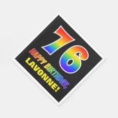 76e verjaardag: Vet, Vun, eenvoudig, regenboog 76 Servet (Hoek)