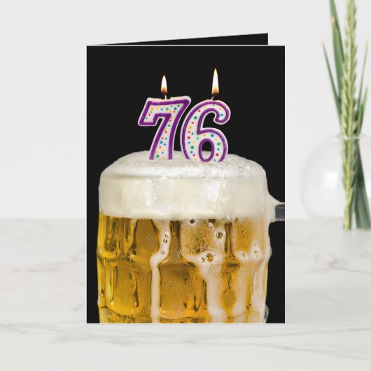 76e verjaardag zwarte bier kaart (Voorkant)