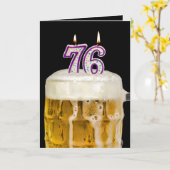 76e verjaardag zwarte bier kaart (Gele Bloem)