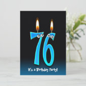 76e verjaardagsfeestje uitnodigen kaart (Staand voorkant)