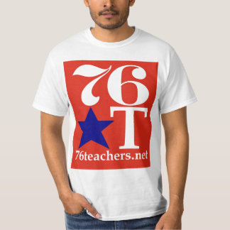 76Leraren Waarde TShirt Blue op rood