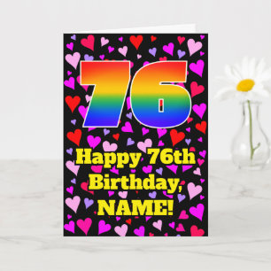 76ste verjaardag: Loving Hearts-patroon, Regenboog Kaart