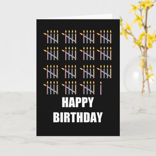 76ste verjaardag met kaarsen kaart (Gele Bloem)