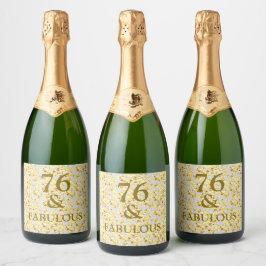 76ste verjaardag sparkling wijnetiket