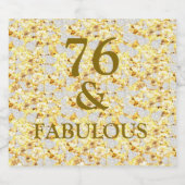 76ste verjaardag sparkling wijnetiket (Enkel label)