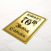 76th Birthday Party — Elegant Script + aangepaste  Folie Uitnodiging (Gedraaid)