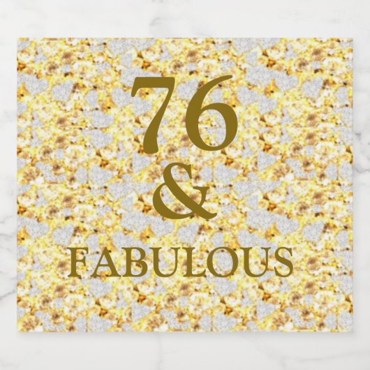 76th Birthday Sparkling Wijnetiket (Enkel label)