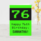 76th Verjaardag: Nerdy / Geeky Stijl "76" en Naam Kaart (Gele Bloem)