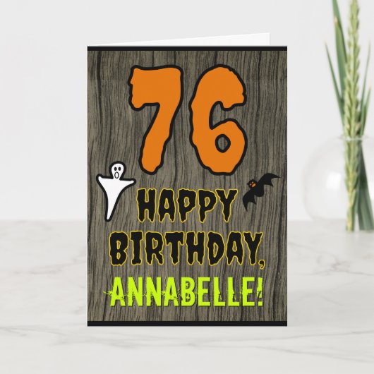 76th Verjaardag: Spooky Halloween Thema, aangepast Kaart (Voorkant)