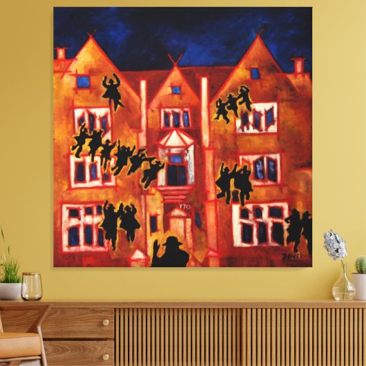 770 oostelijk Brede rijweg met mooi aangelegd land Canvas Afdruk (Insitu (Woonkamer))